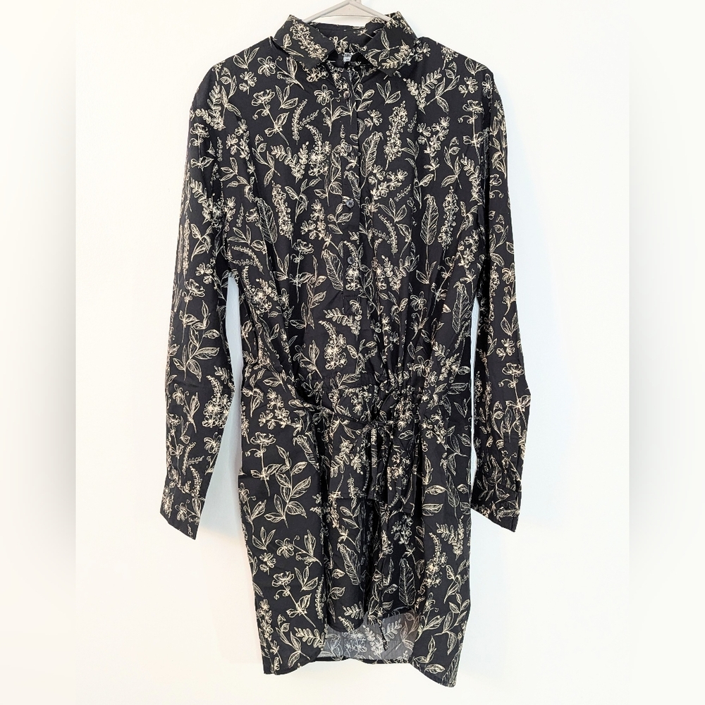 NWT Thakoon Black Printed Button Up Shirt Dress - Picture 3 of 5